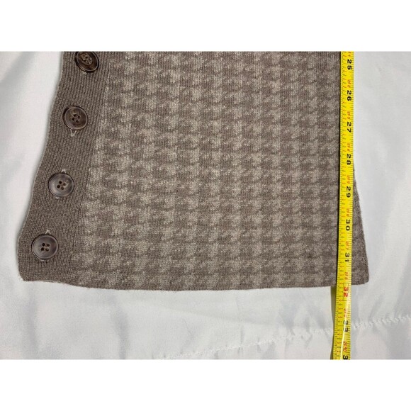 Naadam Set Wool & Cashmere Brown Houndstooth Sweater Flare Pants Corset Top Sz M - Picture 12 of 16